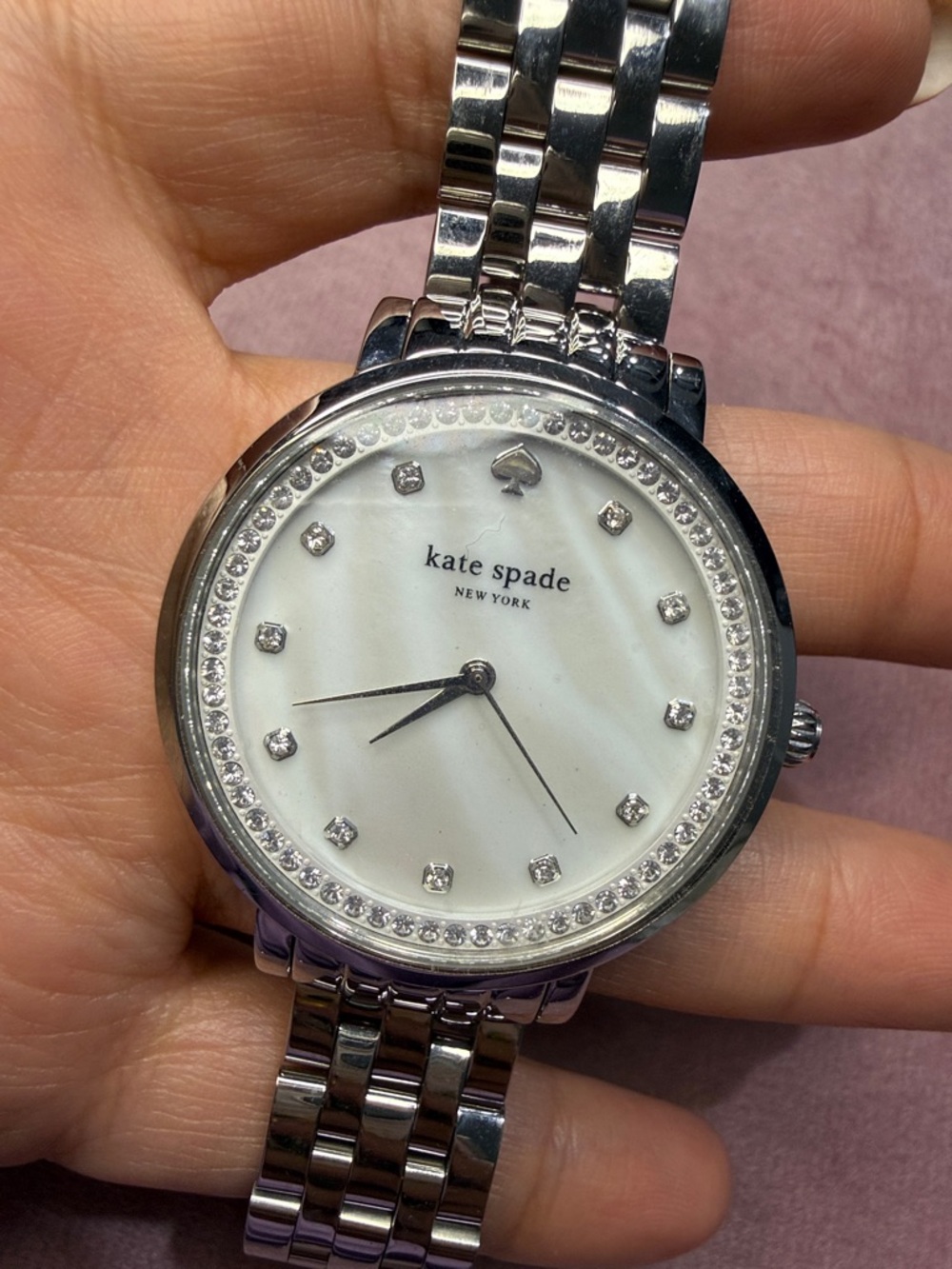 kate spade Silver Stainless Steel Crystal Accent Watch